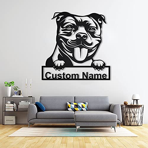 Personalisierte Staffordshire Bull Terrier hölzernschild Kunst | Benutzerdefinierte Staffordshire Bull Terrier hölzernschild | Vatertagsgeschenk | Haustiere Geschenk Cover