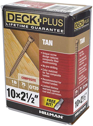 Deck Plus Tan Star-Drive Composite Deck Screws #10 x 2-1/2", 75 Pack miniatura 6