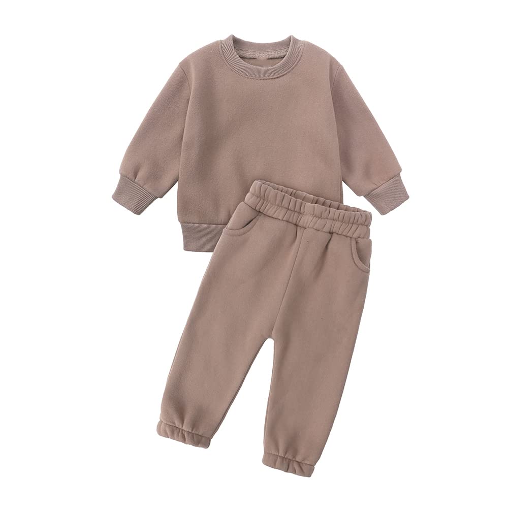 MYGBCPJS Youth 2PCS Jogger Outfits Set Fleece Hooded + Sweatpants Boys Girls Athletic Sweatsuits Pullover Clothes
