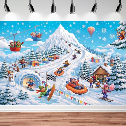 Lounsweer VBS 2026 Backdrop Decoration 9 x 6 ft Snowball Mountain Decoration Winter Wonderland Religious VBS Background Decor for Vacation Bible School Summer Camp Church Banner & Photo Booth Props