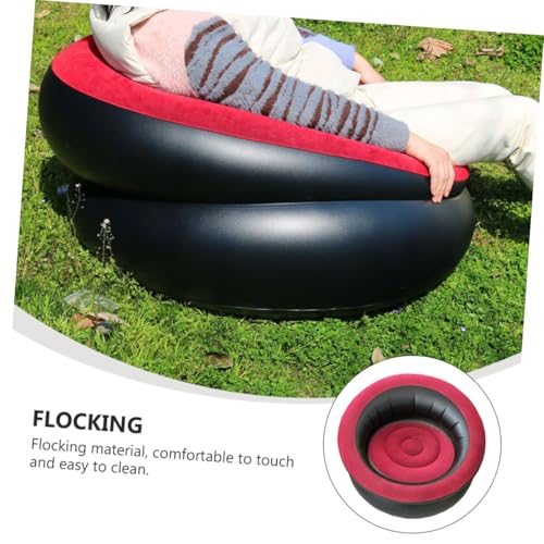 Sofá hinchable portátil dile adiós al suelo duro con este asiento de viaje flocado 4