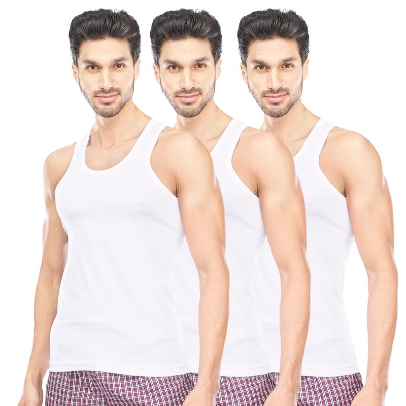 uathayam Mens 100% Combed Cotton Kings RN White Vest for Men Combo Pack-picture-20