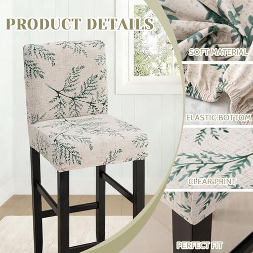 Image of Bar Stool Covers Counter Chair Slipcovers Set of 4,Color 05 | Stretch Barstool Seat Covers,Washable Removable Pub Tall Stool Slipcover,Bar Chair Cover for Kitchen Dining Room Cafe