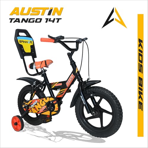 Image of Austin Tango Kids Bike-Comfort & Convenience with Side Support Backrest and Chain Cover 14 T (inch) Road Cycle