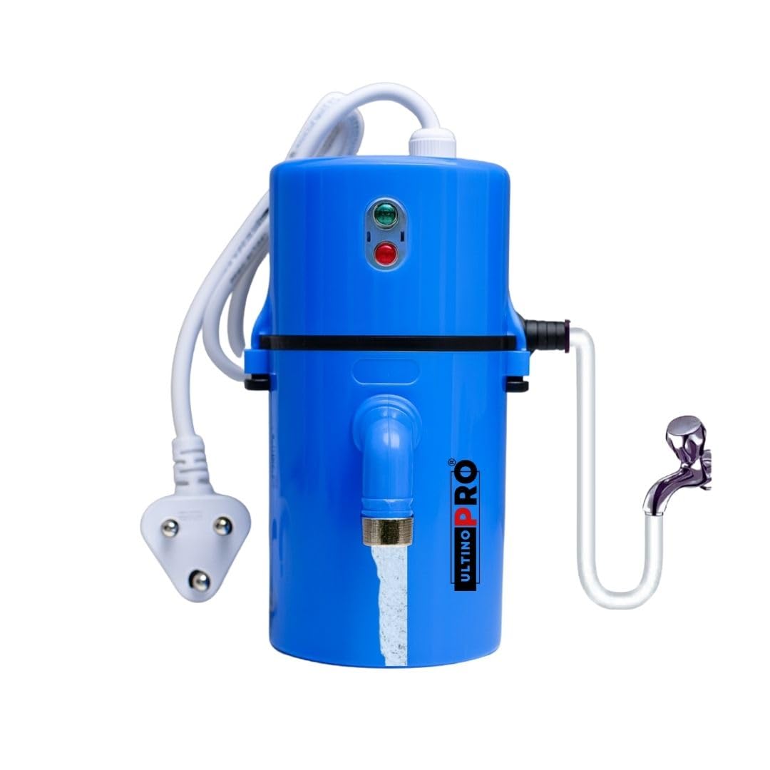 ULTINO-PRO® Brand) UNLIMITED WATER RUN Instant Electric Water Geyser, Portable Geyser, Mini Geyser, ABS Body- Shock Proof, Electric Saving, Replacement Warranty (BLUE)