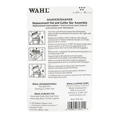 Wahl Professional 5 Star Series Shaver Shaper Replacement Super Close Gold Foil And Cutter Bar Assembly, Super Close Shaving For Professional Barbers And Stylists - Model 7031-100… #TOP5