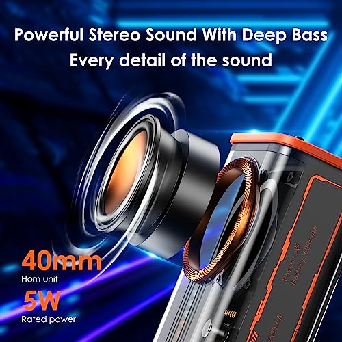 Image of Transparent Wireless Bluetooth Speaker Portable Mini Speaker with LED Colorful Lights Stereo Sound TWS Small Speakers for Office, Party Camping, Shower, Home, Travel