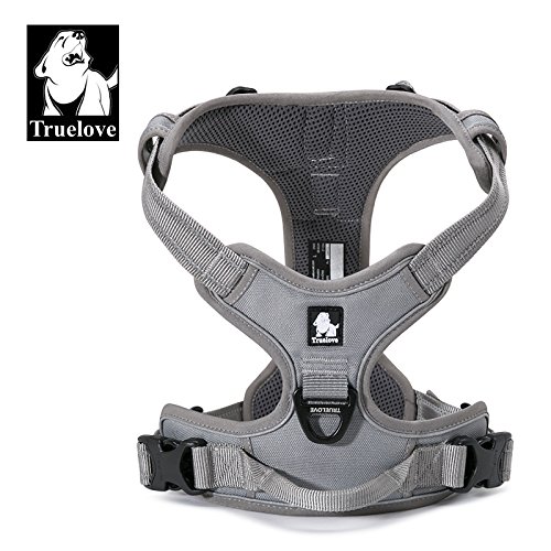WINHYEPET Truelove Hundegeschirr No-Pull Reflektierendes verstellbar Haustiergeschirr mit 2 Leinenclips, einfachem Steuergriff für kleine, zum mittelgroße und große Hunde, TLH5651