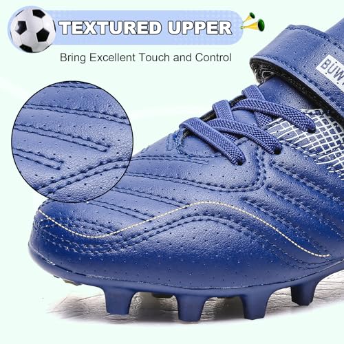 Image of Kids Soccer Cleats Boys Girls Athletic Outdoor Firm Ground Football Shoes | Youth Training Baseball Shoes for Little /Big Kid