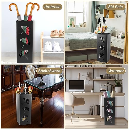 Keyohome Metal Umbrella Holder FreeStanding Umbrella Stand 16x16x42CM Hollow-Out Design Square Umbrella Storage Rack Decorative Umbrella Stand for Hallway Entryway Home Hotel Office - Cosy Home Interiors Keyohome Metal Umbrella Holder FreeStanding Umbrella Stand 16x16x42CM Hollow-Out Design Square Umbrella Storage Rack Decorative Umbrella Stand for Hallway Entryway Home Hotel Office - Image 5
