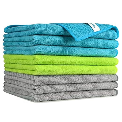 AIDEA Microfiber Cleaning Cloths-8PK, Softer Highly Absorbent, Lint Free Streak Free for House, Kitchen, Car, Window Gifts(12in.x16in.)—8PK