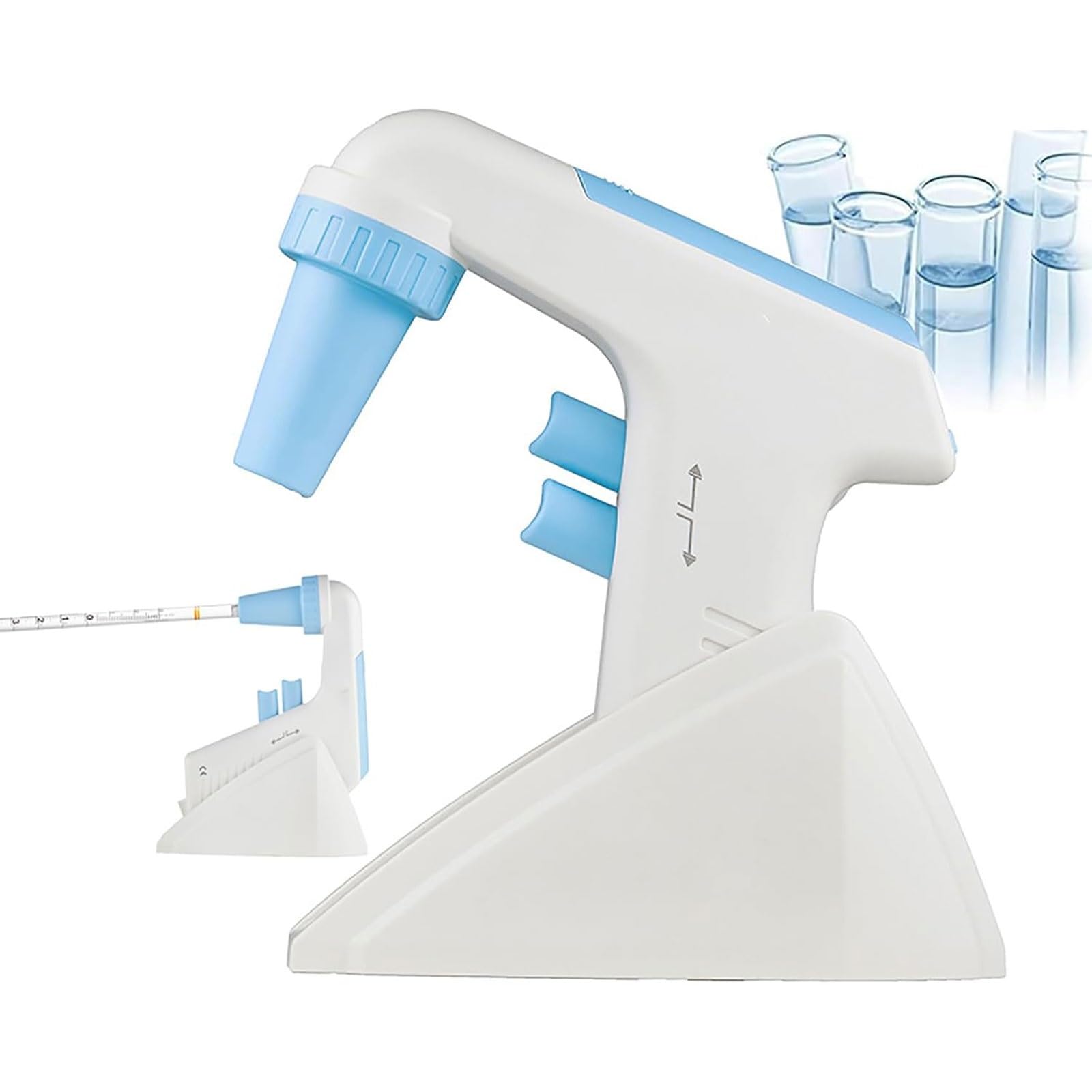 Eiwitany LCD Electronic Lab Pipette Controller, 8-Speed Settings & 2 Drainage Modes, Electric Pipette Pump for Biological & Chemical Laboratory