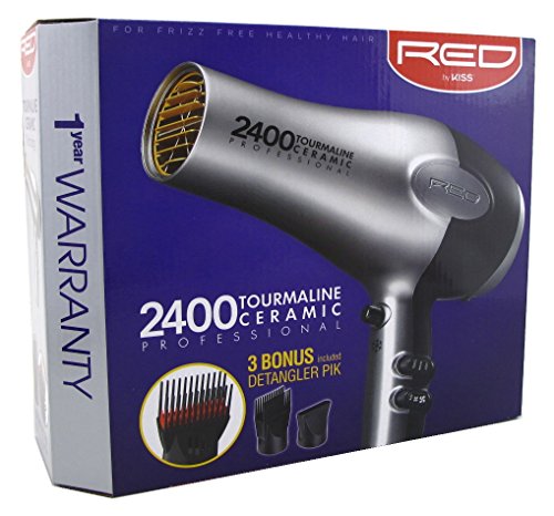 RED by KISS Dryer 2400 Tourmaline 3 Attachments BD05N
