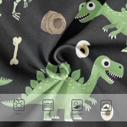 Toddler Panties, Playful Green Dinosaurs Cotton Underwear for Girls, 2–8 Years3