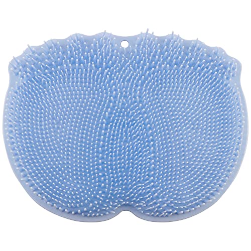 Acasimo Fußduschen-Massagegerät, Fußschrubber, Fußduschenreiniger, Fußwaschpad mit Saugnapf zum Duschen (Blau) Cover