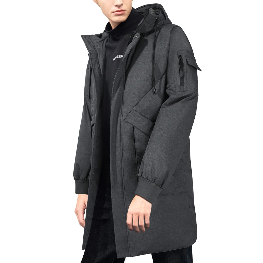 Pioneer Camp Herren Daunenjacke Lang - Super Warme Winterjacke Mit 224g Daunenfüllung