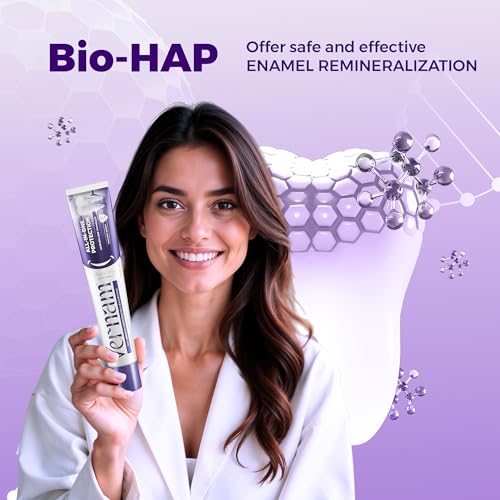 Image of Vernam Hydroxyapatite Toothpaste | Enamel Repair | Sensitive Teeth | Pk3 | 6% Bio-HAP, Fluoride Free & Himalayan Timur for Complete Oral Care