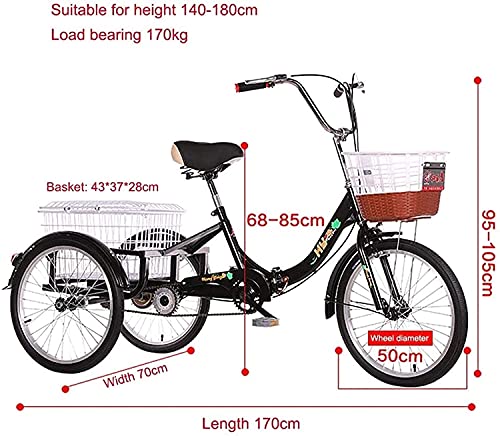 Triciclo Plegable para Adultos 3 Ruedas 20 Pulgadas miniatura 2