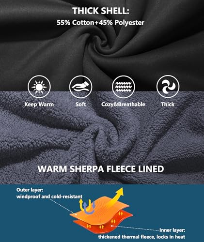 Image of GEEK LIGHTING Men's Fleece-Lined Zip Up Hoodie, Thick Hooded Jacket Winter Warm Athletic Sweatshirt