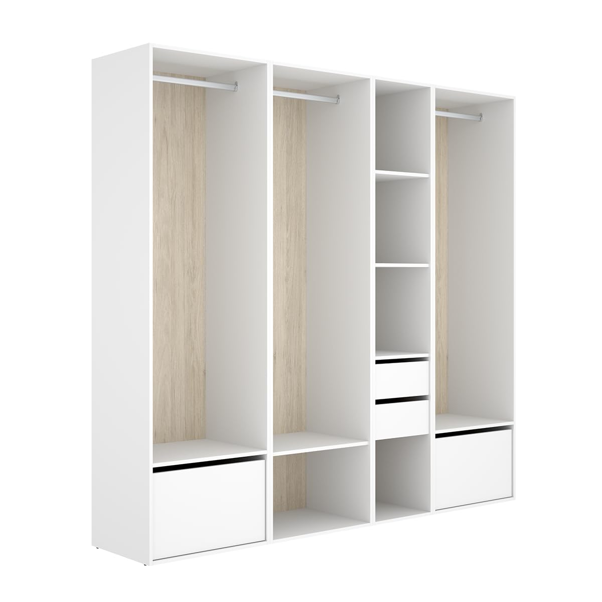 DEKIT Grupo RIMOBEL-Conjunto Armario-VESTIDOR con 2 CAJONES+2 ZAPATEROS,Trasera Reversible