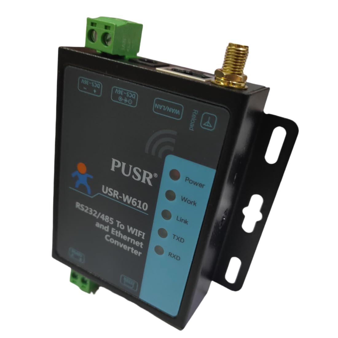 USR-W610 Convertisseur sans fil Serial to WiFi Ethernet Convertisseur RS485/RS232 WiFi Serial Server Support Modbus Gateway Réalisez des données série et paquet de données TCP/IP Transmission