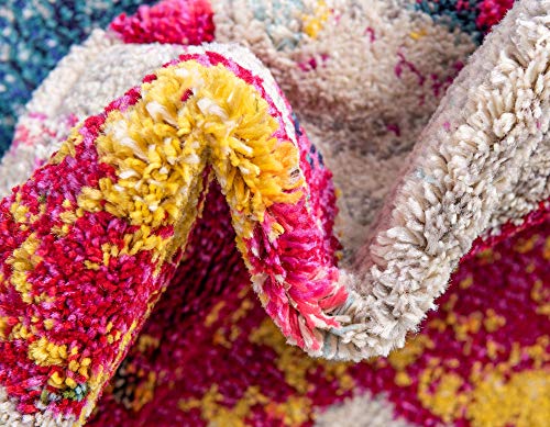 Image of Unique Loom Estrella Collection Colorful Abstract Multi Area Rug (5' 0 x 8' 0)