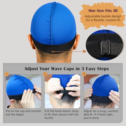 Image of Premium Durag Pack for Men, Silky Doo Rag Cap for 360 540 720 Waves