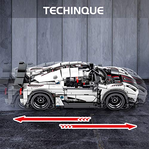 B.I.G Technik 728 Teile Bausteine Koenigsegg Sportwagen Modell, Rennauto Kompatibel mit Lego Technik – Bild 7