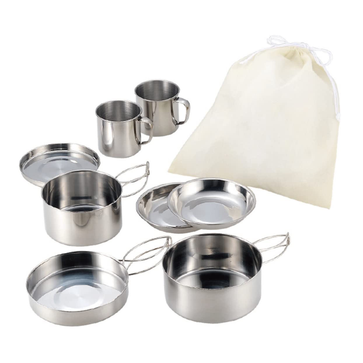TOYANDONA Cuisine Portable pour Camping avec Tasses Assiettes Poêle Et Casserole pour Randonnée Et Activités Plein Air
