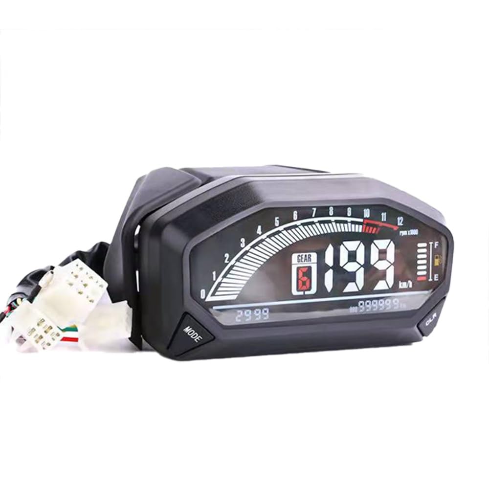 Moto Contachilometri Contachilometri universale per contachilometri da 10000 giri/min. Parametri regolabili Quantità di carburante Display a sei griglie