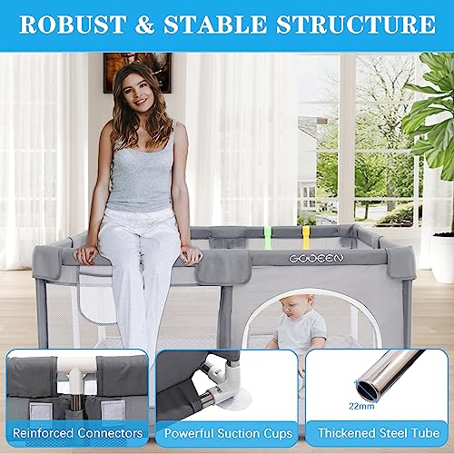 Baby Playpen,Large Playpen For Babies And Toddlers, Baby Fence Play Area With Anti-Slip Base, Safety Play Yard For Infant, Play Pens For Babys #TOP2