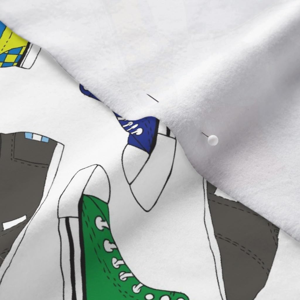 Spoonflower Fabric - Shoes Colorful Tennis Shoe Feet Fashion Sneakers Printed on Polartec(R) Fleece Fabric by The Yard - Sewing Blankets Loungewear and No-Sew Projects