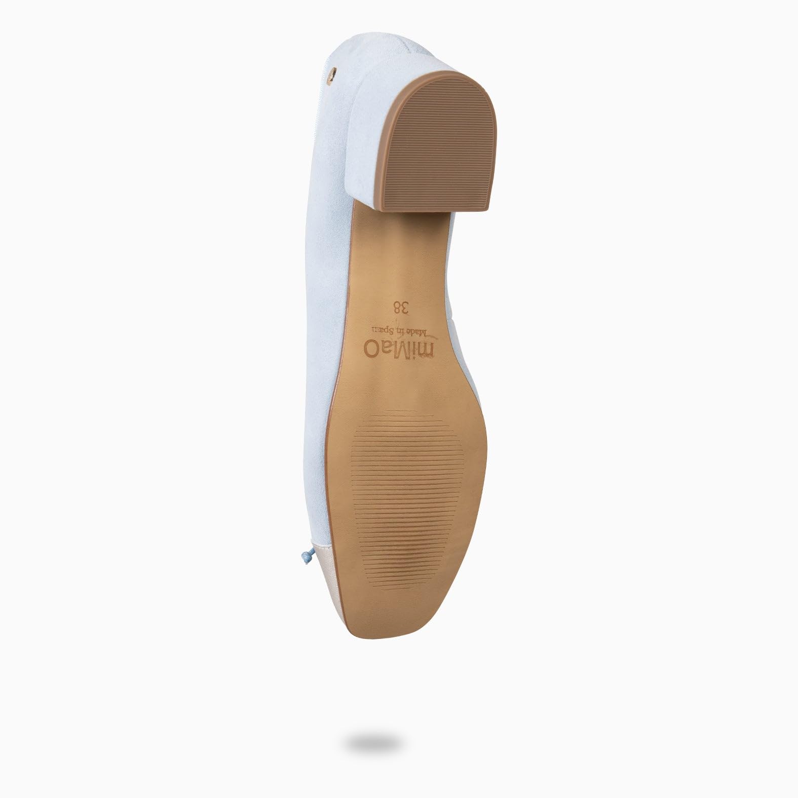 miMaO. Bailarinas con tacón para Mujer en Piel. Plantilla de Gel