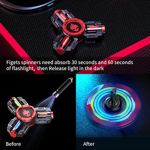 Image of INNOPLUS Fidget Spinners, Fidget Spinner Gifts for Adults Kids, Finger Hand Spinner, Metal Fidget Spinner, Fidget Toys, Fidgets for Kids, Stress Anxiety ADHD Relief Figets Toy, Luminous Night Effects | Metal Fidget Spinner Gifts, Fidget Toys for Stress Anxiety ADHD Relief,Silent Long Time Spin Precision Bearing