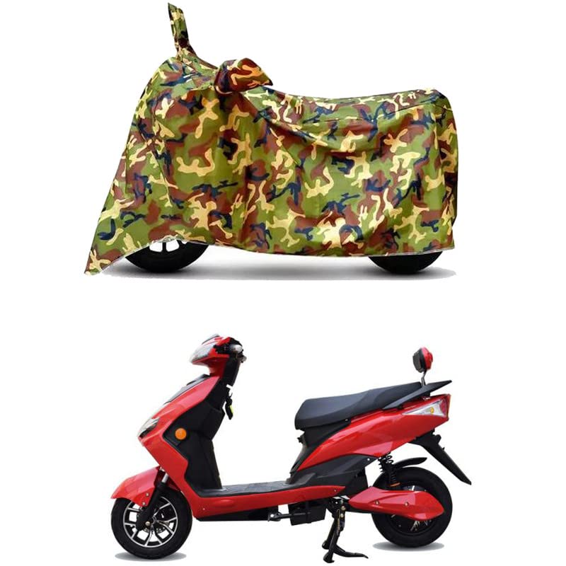 Image of Waterproof 100% PVC Coated Bike Scooty Two Wheeler Body Cover Compatible for Tunwal Lithino 2.0 STD /UV-Rays /Heat Protection /Birds Dropping /Scratchproof /Dust Proof [6X6 Jungle Print]