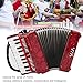BROLEO Accordion, Fine Workmanship 8 Bass, Red, For Beginners to Play