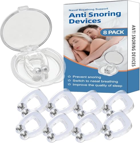 Anti Snoring Devices(8 Pack),Silicone Magnetic Stop Snoring Solution,Anti Snoring Nose...