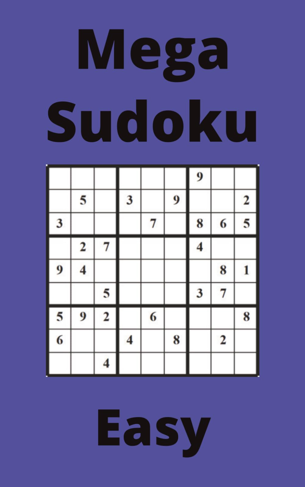 Blue Mega Sudoku Book, 9x9 Puzzles, 200 Pages, 5x8, Easy