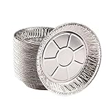 NoCry Premium Disposable 9 Inch Aluminum Pie Pans; Round Foil Baking Tins for Delicious Pies, a Crispy Pie Crust, or Delectable Tart, Quiche, Flan or Cake (Pack of 50)