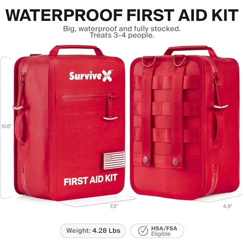 SurviveX Waterproof First Aid Kit, Emergency Kit for 3-4 People - Image 2