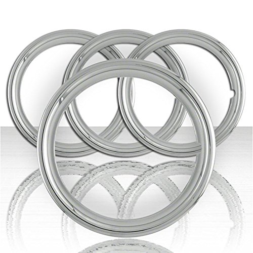 Set of Four 15' Polished Stainless Steel 1 1/2' Deep Wheel Trim Rings
