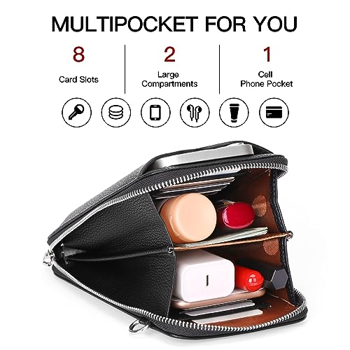 Small Crossbody Bags for Women Leather cell Phone Bag Wallet Purse with Credit Card Slots Adjustable Strap3