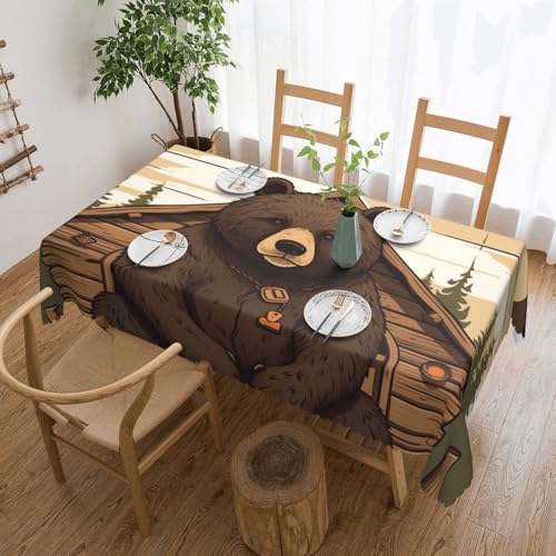 Nappe pour jardin et fête 137x183cm style ours rustique et convivial