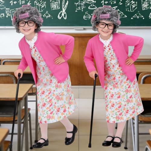 Disfraz de abuela para niñas 17 piezas miniatura 5