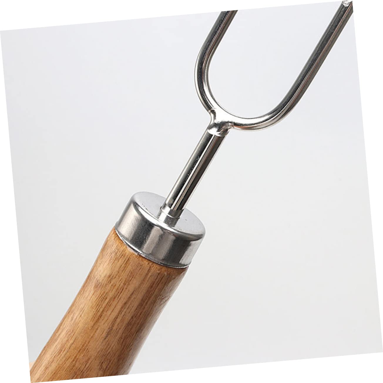 Brochetas de Acero Inoxidable 10 Piezas con Mango de Madera | Bolsa de Almacenamiento Incluida, Acabado Negro, Aptas para Cena Familiar y Uso al Aire Libre