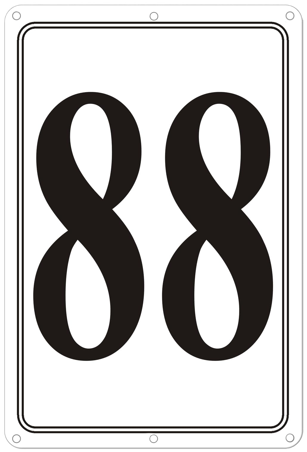 Premium Aluminum Number Signs 88, Metal 12" X 8" Numbered Signs Outdoor for Parking Lots, Floor, Dock, Court, Aisle, Field, High Visibility, No Fade, Weather-resistant