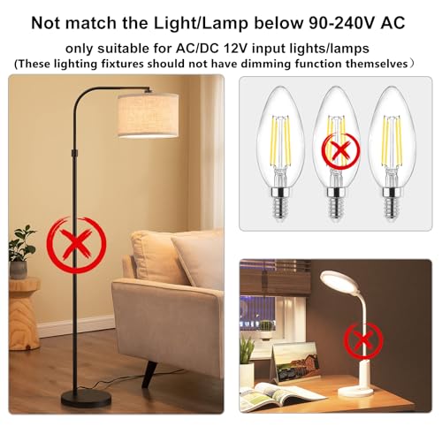 Image of SMY Lighting 65W LED Lights Dimmer with RF Remote Controller and Timer Input AC /DC 12V Dimmer Waterproof IP67 for Low Voltage Lights
