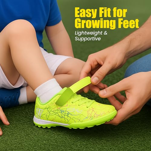 Vizari Zodiac Turf Hook Loop Soccer Shoes for Boys and Girls | Youth Football Shoes with Molded Rubber Outsole for Artificial Turf | Durable & Comfortable Fit for Outdoor Soccer Play3