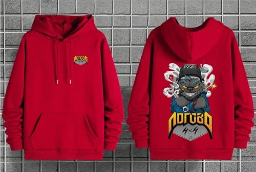 Image of Dagcros Hoodies Fleece Lined Casual Sweatshirts Athletic Printed Workout Pullover with Kangaroo Pocket for Men's
