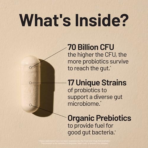 NatureWise Probiotics 70 Billion CFU - 17 Strains + Organic Prebiotics - Immune, Digestive & Gut Health Support for Women & Men - Vegetarian, Gluten-Free, Non-GMO - 60 Capsules[2-Month Supply] - image 7